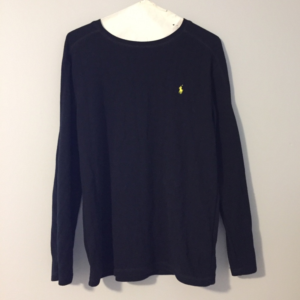 Long sleeve black polo shirt